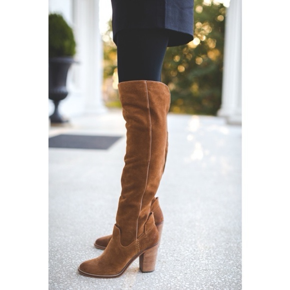Kelsi Dagger Brooklyn Logan Over-the-Knee Suede Boots – Size 7.5